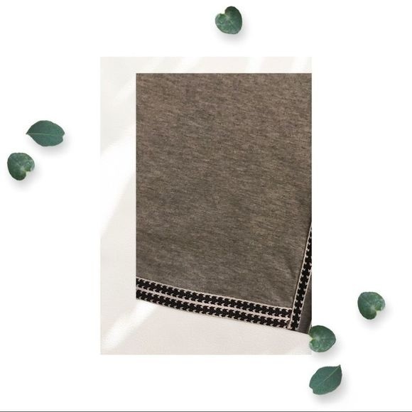 J. CREW Top Sleeveless Embroidered Trim V-Neck Black Tassel Tie Gray Size XS - Picture 5 of 7